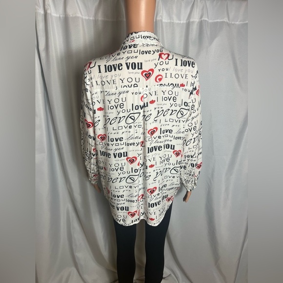 Milk & Honey Button Down Size L Double Chest Pockets Long-sleeve V-Neck Love - Picture 5 of 9